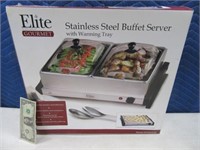 New ELITE Gourmet Stainless Buffet Server~Warmer