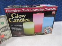 New Colored LED GLOW CANDLES Remote Control