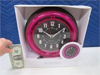 New 12" Neon Electric Pinkish Wall Clock