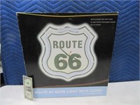 Unused ROUTE 66 Neon 17.5" Wall Clock 1of2