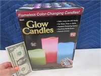 New 4pc GLOW LED CANDLES Colored w/ Remote 1of3