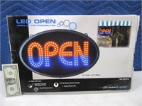 New OPEN LED Oval 13"x21" Sign