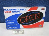New OPEN LED Illuminated 19"x9.5"x2" Sign