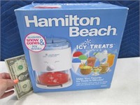 New H.B. Icy Treats Tabletop Maker SnowCones~Drink