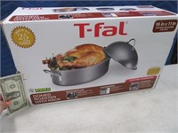 New T-FAL 16"x11" Dome Roaster Cooker Pan