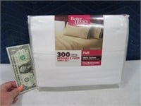 New 300count FULL Size White Bed Sheet SET