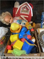 children’s toys and barn