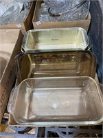 Pyrex loaf pans with metal case
