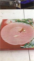 Christmas tree crystal hostess platter 14”