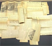 Several 1950-60’s newspaper clippings from