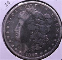 1892 MORGAN DOLLAR F