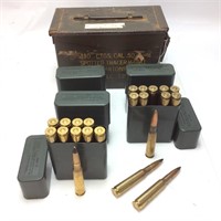 50 CAL. AMMO CAN w 12 RELOADED 50BMG ARMOR
