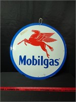 Round Modern Mobilgas Sign