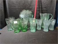 Group Coca Cola Glasses plastic and glass