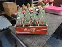 Group 32 Oz Vintage Coke Bottles in Wooden Case