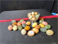 Large Group of Marble Stone Eggs