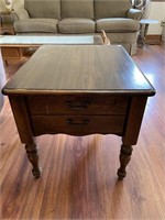 Wooden One Drawer Side Table