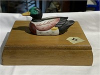 Wooden Box with Duck