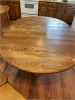 Oak Dining Table with Claw Feet and 2 Leaves