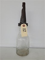 Vintage Glass Oil Bottle with Spout