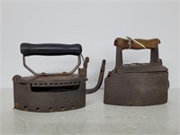 (2) Antique Cast Iron Irons