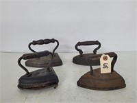 (4)  Antique Cast Iron Irons