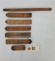 (7) Folding Wooden Rulers