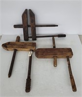 (3) Antique Wooden Clamps
