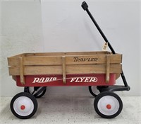 Radio Flyer "Trav-ler"  Red Wagon W/ Wood Sides