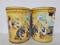 (2)Vintage Quinlan  Pretzel Cans