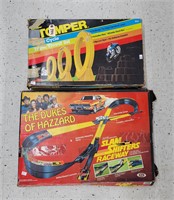(2) Vintage Race Track Toy Sets in Original Boxes