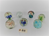 (7) Vintage Glass Paperweights