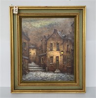 M. Fischer Framed Painting on Canvas