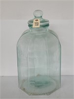 Vintage Clear Green Glass Canister Jar