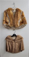 (2) Vintage Fur Shoulder Capes