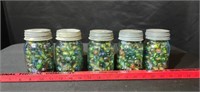 5 1/2 Pint Jars of Marbles