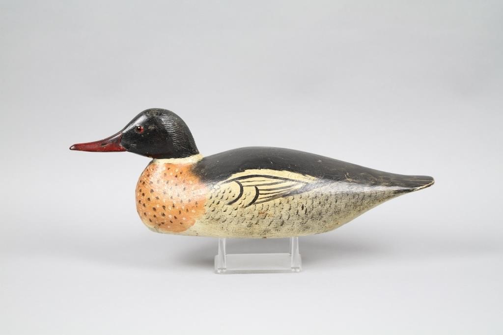 Rare A. Elmer Crowell Merganser Drake Duck Decoy