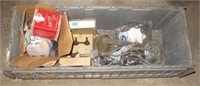 Tub full of antique automotive parts, mainly