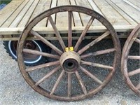 Set of 4 wooden wagon wheels