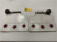 Set of rear mudflaps, w/triple star reflectors