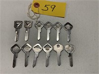 12 uncut Ford keys - 1955 & 1956