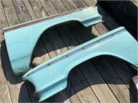 2 Blue Ford Galaxie Front Fenders