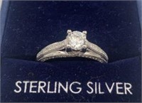 Sterling silver with cubic zirconia ring