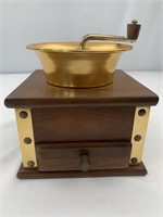 Vintage Coffee Mill, Grinder Wood and Copper