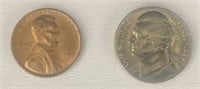 Penny 1957 -D, Nickel 1959