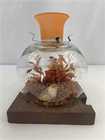 Bird/flowers in Glass Bulb Candle Holder