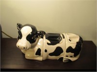 Cow Cookie Jar-3 Canisters(Has Small Chips on Ear)