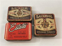 3 Tobacco Tins Inc Luxor & “Estates”