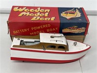 Boxed Wooden Model Boat
