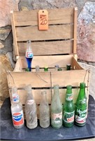 Crate glass drink bottles, glass milk bottles